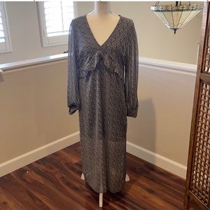 TopShop Semi sheer floral boho maxi side slit dress